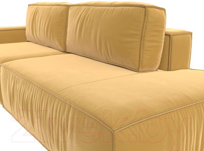 Диван Лига Диванов Прага Модерн левый / 116797L (микровельвет желтый)
