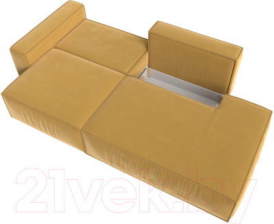 Диван Лига Диванов Прага Модерн левый / 116797L (микровельвет желтый)