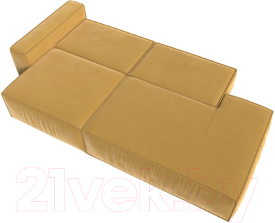 Диван Лига Диванов Прага Модерн левый / 116797L (микровельвет желтый)