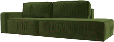 Диван Лига Диванов Прага Модерн левый / 116798L (микровельвет зеленый) - фото