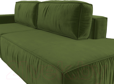 Диван Лига Диванов Прага Модерн левый / 116798L (микровельвет зеленый)