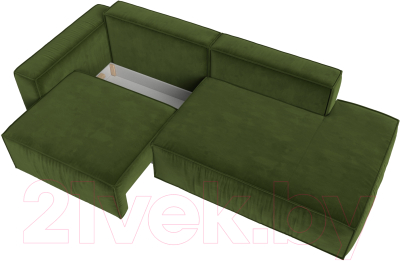 Диван Лига Диванов Прага Модерн левый / 116798L (микровельвет зеленый)