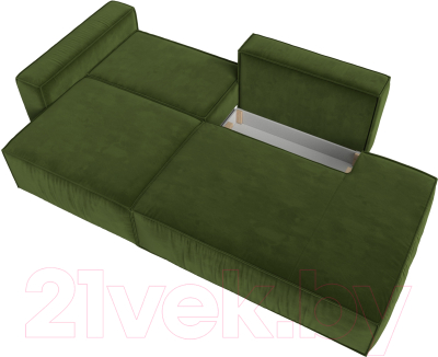 Диван Лига Диванов Прага Модерн левый / 116798L (микровельвет зеленый)