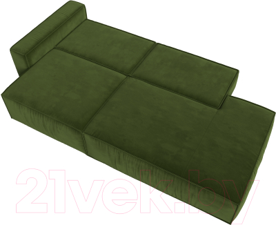 Диван Лига Диванов Прага Модерн левый / 116798L (микровельвет зеленый)