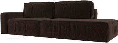Диван Лига Диванов Прага Модерн левый / 116800L (микровельвет коричневый) - фото