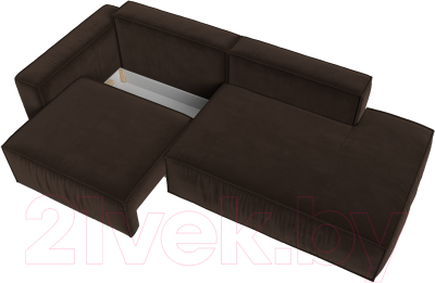 Диван Лига Диванов Прага Модерн левый / 116800L (микровельвет коричневый)