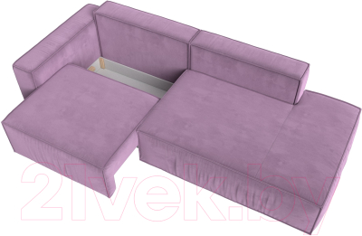 Диван Лига Диванов Прага Модерн левый / 116801L (микровельвет сиреневый)
