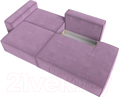 Диван Лига Диванов Прага Модерн левый / 116801L (микровельвет сиреневый)