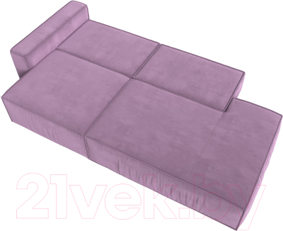 Диван Лига Диванов Прага Модерн левый / 116801L (микровельвет сиреневый)