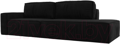 Диван Лига Диванов Прага Модерн левый / 116803L (микровельвет черный) - фото