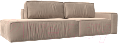 Диван Лига Диванов Прага Модерн правый / 116787 (велюр бежевый) - фото