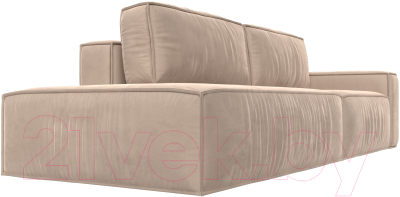 Диван Лига Диванов Прага Модерн правый / 116787 (велюр бежевый)