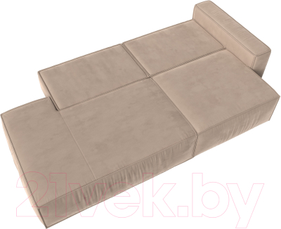 Диван Лига Диванов Прага Модерн правый / 116787 (велюр бежевый)
