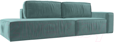Диван Лига Диванов Прага Модерн правый / 116788 (велюр бирюзовый) - фото