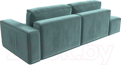 Диван Лига Диванов Прага Модерн правый / 116788 (велюр бирюзовый)