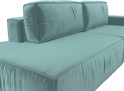 Диван Лига Диванов Прага Модерн правый / 116788 (велюр бирюзовый)