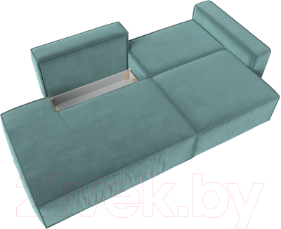 Диван Лига Диванов Прага Модерн правый / 116788 (велюр бирюзовый)
