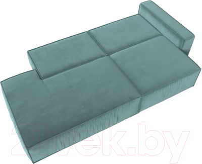 Диван Лига Диванов Прага Модерн правый / 116788 (велюр бирюзовый)
