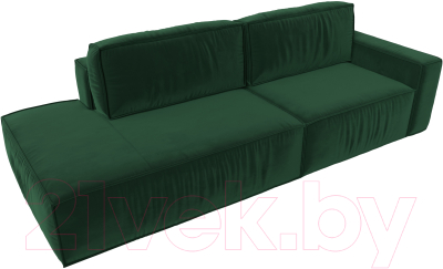Диван Лига Диванов Прага Модерн правый / 116790 (велюр зеленый)