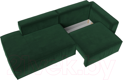 Диван Лига Диванов Прага Модерн правый / 116790 (велюр зеленый)