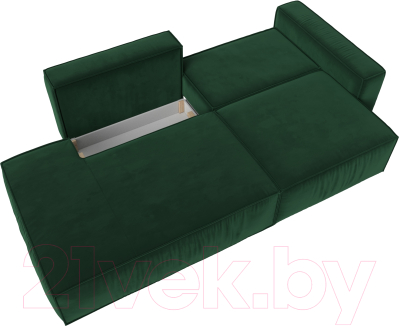Диван Лига Диванов Прага Модерн правый / 116790 (велюр зеленый)