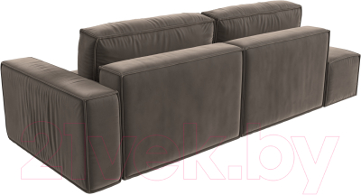 Диван Лига Диванов Прага Модерн правый / 116791 (велюр коричневый)