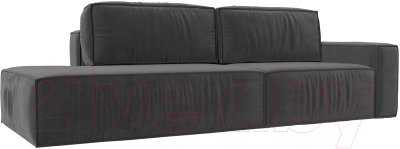 Диван Лига Диванов Прага Модерн правый / 116792 (велюр серый) - фото