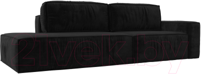 Диван Лига Диванов Прага Модерн правый / 116794 (велюр черный) - фото