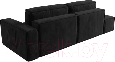 Диван Лига Диванов Прага Модерн правый / 116794 (велюр черный)