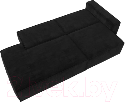 Диван Лига Диванов Прага Модерн правый / 116794 (велюр черный)