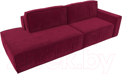 Диван Лига Диванов Прага Модерн правый / 116796 (микровельвет бордовый)