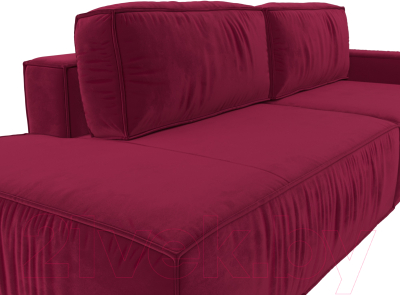 Диван Лига Диванов Прага Модерн правый / 116796 (микровельвет бордовый)