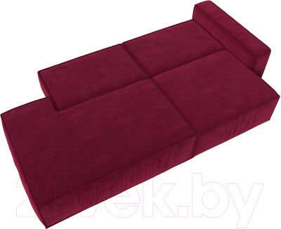 Диван Лига Диванов Прага Модерн правый / 116796 (микровельвет бордовый)