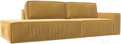 Диван Лига Диванов Прага Модерн правый / 116797 (микровельвет желтый) - фото