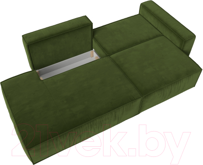 Диван Лига Диванов Прага Модерн правый / 116798 (микровельвет зеленый)