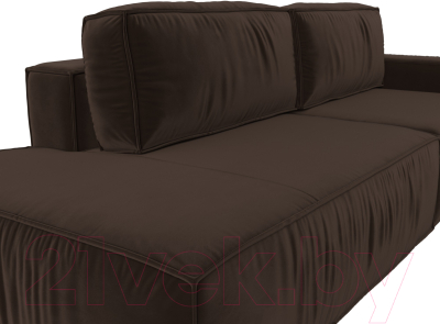 Диван Лига Диванов Прага Модерн правый / 116800 (микровельвет коричневый)