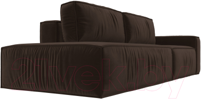 Диван Лига Диванов Прага Модерн правый / 116800 (микровельвет коричневый)