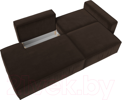 Диван Лига Диванов Прага Модерн правый / 116800 (микровельвет коричневый)