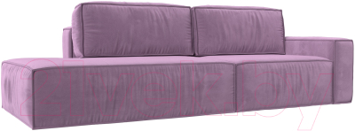 Диван Лига Диванов Прага Модерн правый / 116801 (микровельвет сиреневый) - фото