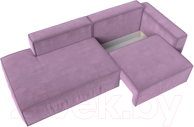 Диван Лига Диванов Прага Модерн правый / 116801 (микровельвет сиреневый)