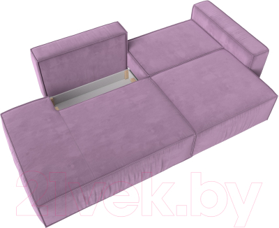 Диван Лига Диванов Прага Модерн правый / 116801 (микровельвет сиреневый)