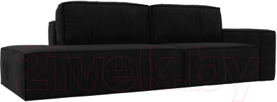 Диван Лига Диванов Прага Модерн правый / 116803 (микровельвет черный) - фото