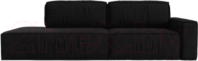 Диван Лига Диванов Прага Модерн правый / 116803 (микровельвет черный)