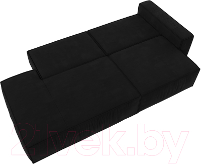 Диван Лига Диванов Прага Модерн правый / 116803 (микровельвет черный)