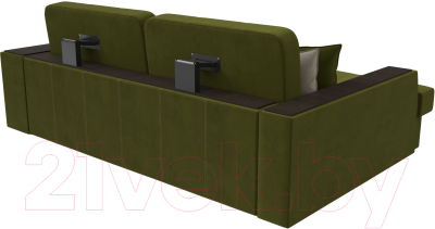 Диван угловой Лига Диванов Брюссель левый / 29387L (микровельвет зеленый)