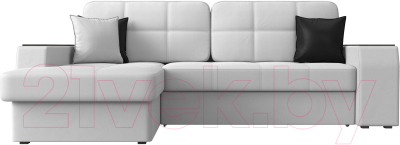 Диван угловой Лига Диванов Брюссель левый / 29395L (экокожа белый)