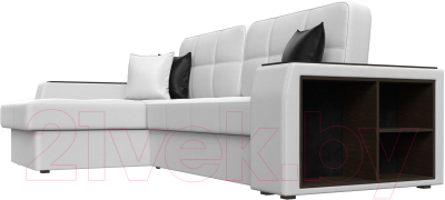 Диван угловой Лига Диванов Брюссель левый / 29395L (экокожа белый)