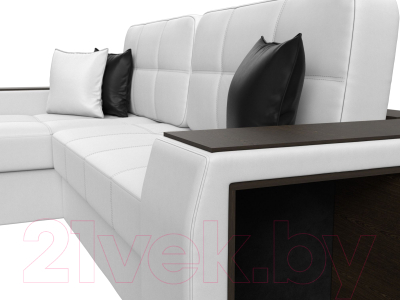 Диван угловой Лига Диванов Брюссель левый / 29395L (экокожа белый)