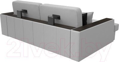 Диван угловой Лига Диванов Брюссель левый / 29395L (экокожа белый)