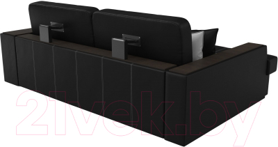 Диван угловой Лига Диванов Брюссель левый / 29397L (экокожа черный)